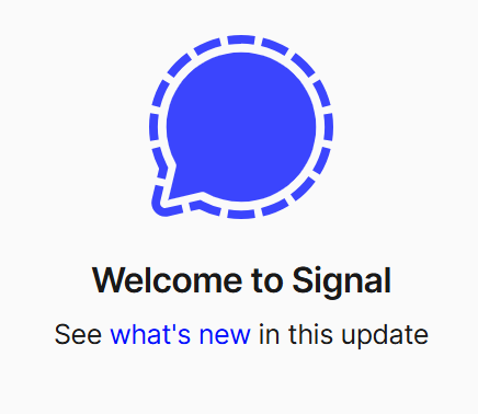 The blue speech bubble of the Signal logo